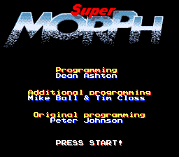 Super Morph (Europe) Title Screen